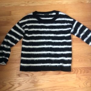 Sweater Project striped fuzzy sweater